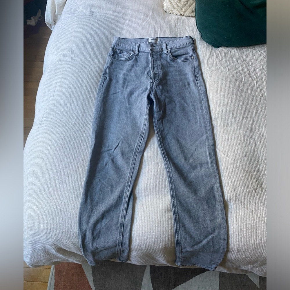 Agolde gray wash straight leg jeans - size 27
